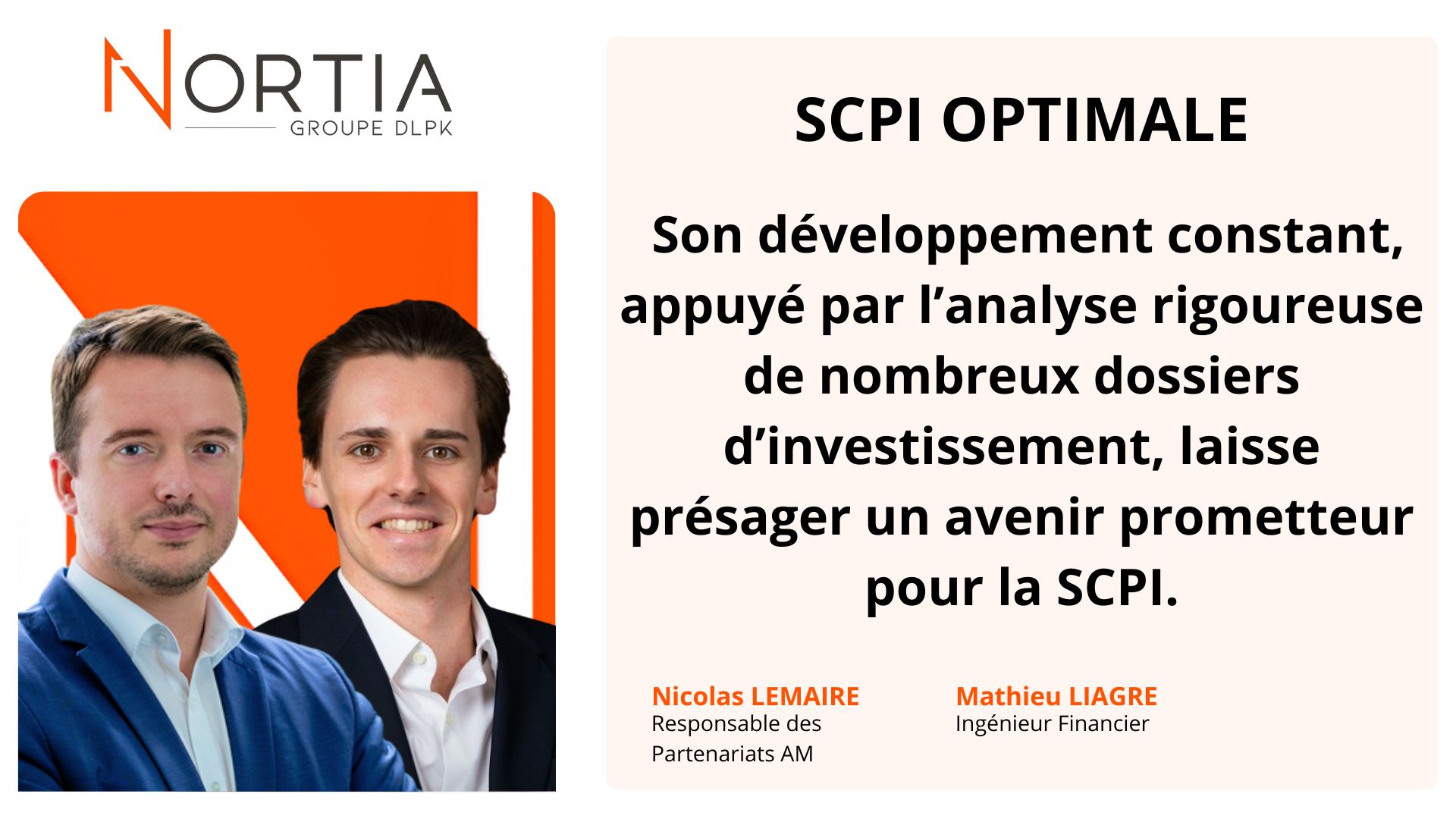 SCPI Optimale est dans le viseur de Nortia cette semaine
